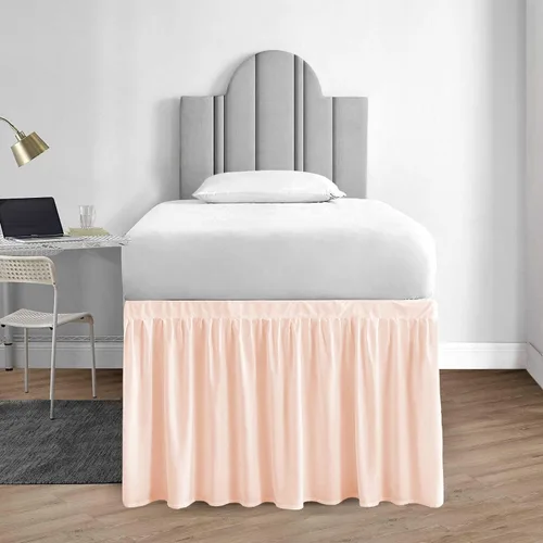 Vista 25 de Falda de cama de calidad de hotel de 800 hilos, 100% algodón con volantes, tamaño de 30 pulgadas, suave, extra larga, elástica, para dormitorio