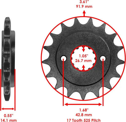 Vista 3 de Caltric Kit de cadena de transmisión roja y piñón compatible con Honda Vt750C Shadow Ace 750 1998-2003