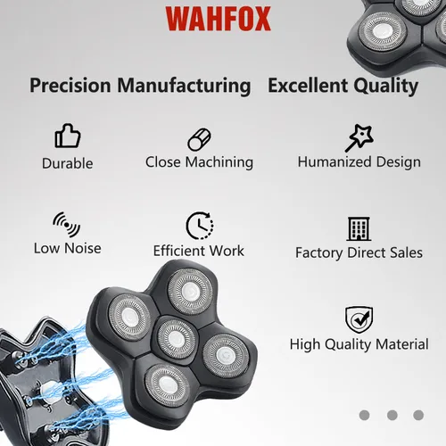 Vista 7 de Hojas de repuesto universales de 5 hojas con cabezal magnético para afeitadora compatibles con afeitadora FREEDOM BIRD, cabezales de repuesto