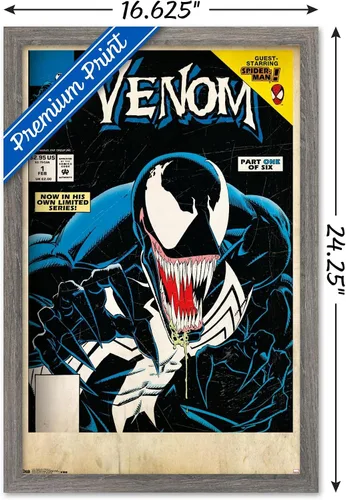 Vista 3 de Trends International Marvel Comics Venom - Póster de pared con cubierta protectora letal #1, 14.725 x 22.375 pulgadas, versión enmarcada de madera