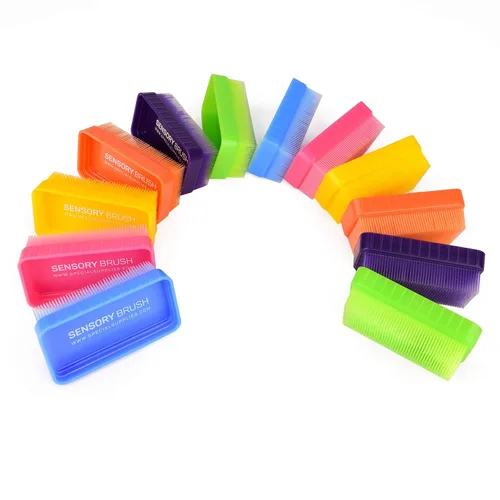 Vista 8 de Special Supplies Cepillo de terapia sensorial para cepillado ocupacional y sensorial, estimulante, herramientas calmantes para niños y adultos