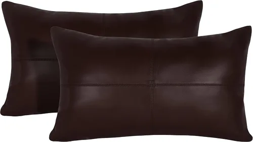 Vista 22 de Funda de almohada rectangular de piel de cordero – Funda de cojín para sofá – Fundas decorativas para sala de estar y dormitorio, caja negra