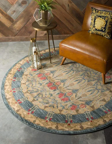 Vista 14 de Unique Loom Edinburgh Collection - Alfombra rectangular (2 pies x 3 pies 1 pulgada, rectangular, azul marino/bronceado)