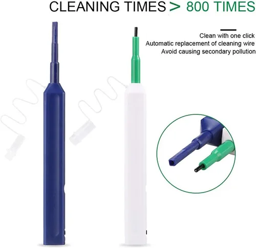 Vista 9 de 2 unids limpiador de fibra óptica conectores de fibra óptica, pluma limpiador de fibra óptica de más de 800 limpia para L C 0.049 in 0.098 in SC/ST