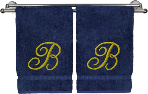 Vista 67 de Toalla de mano con monograma, regalo personalizado, 16 x 30 pulgadas, extra absorbente, 100% algodón turco, acabado de rizo suave, para baño, cocina