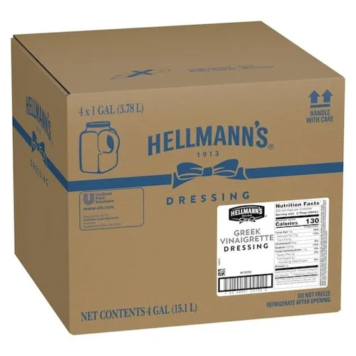 Vista 5 de Hellmann's Jarra de vinagreta griega para ensalada sin gluten, sin sabores artificiales o MSG añadido, 1 galón (paquete de 4)