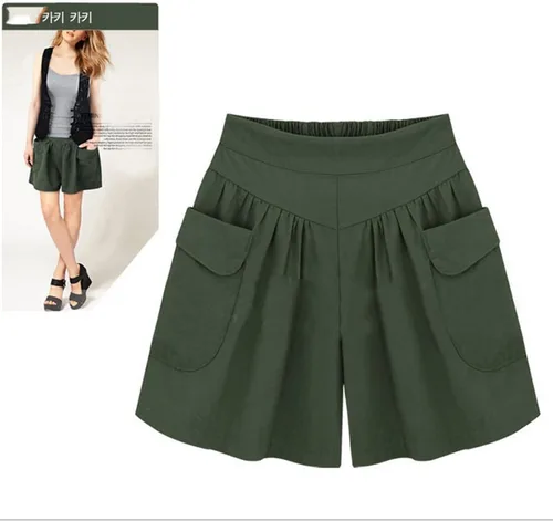 Vista 3 de Qliuoazw Pantalones cortos casuales cómodos de verano para mujer, pantalones de cintura alta, pantalones de yoga para playa, pantalones cortos
