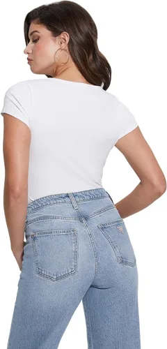Vista 4 de GUESS Karlee Jewel Henley de manga corta para mujer