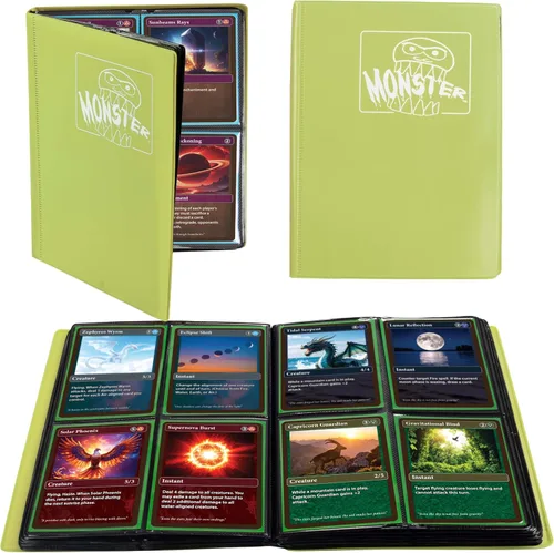 Vista 17 de Monster - Carpeta para tarjetas coleccionables de 4 bolsillos, álbum Holofoil negro, protección TCG antirrobo y anticaídas con bolsillos laterales