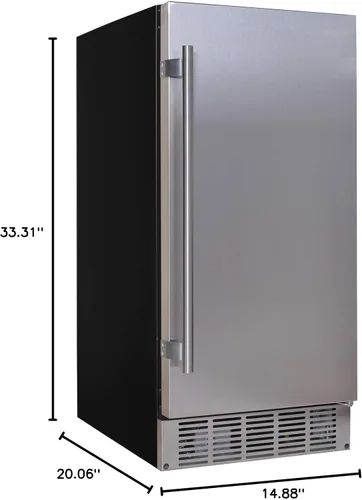 Vista 10 de EdgeStar IB250 - Máquina de hielo de 15 pulgadas de ancho y 20 libras de capacidad, de pie y bajo encimera con 25 libras. Producción diaria de hielo