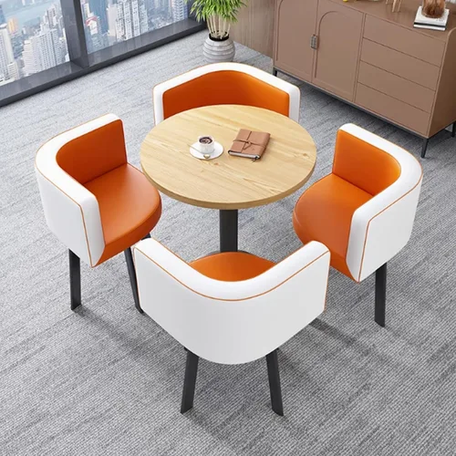 Vista 15 de YVYKFZD Office Reception Room Club Table, Simple Coffee Kitchen Dining Table Set, Round Conference Table, Small Conference Room Tables and Chairs