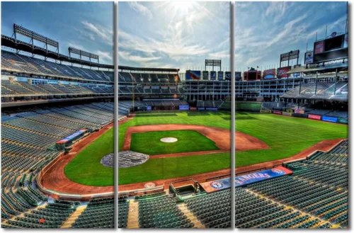 Vista 30 de TUMOVO Arte de pared en lienzo para estadio deportivo, arte de pared de campo Wrigley en Chicago, pinturas de Chicago, impresiones sobre lienzo