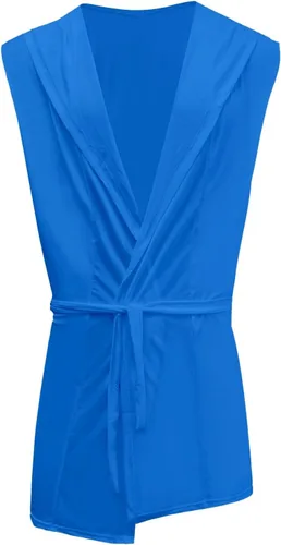 Vista 3 de Bata de satén para hombre, sexy, de seda, con capucha, cómoda pijama, ligera, kimono, ropa de dormir, spa, ropa de descanso, camisón
