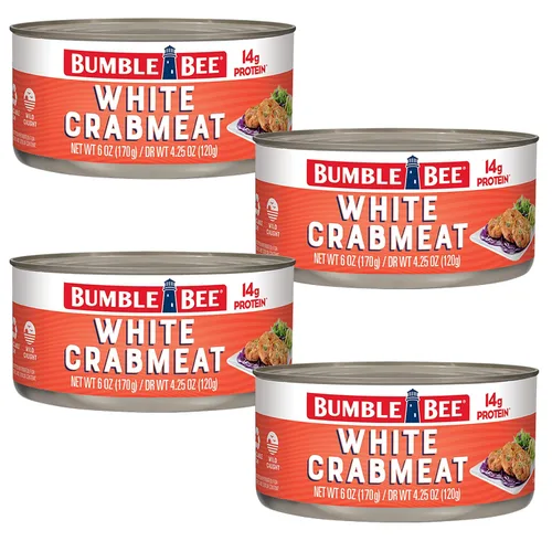 Vista 4 de Bumble Bee - Carne de cangrejo blanca en escamas en agua, lata de 170 g – 14 g de proteína y 1 g de carbohidratos por porción – Capturada