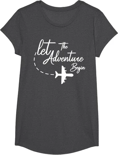 Vista 78 de Let The Adventure Begin - Camiseta inspiradora en modo de viaje en avión, Negro, S