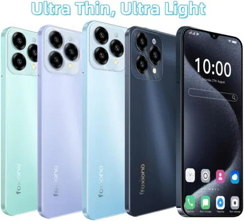 Vista 3 de Teléfono celular, teléfono inteligente Android desbloqueado, pantalla Octa-Core 6.52 pulgadas HD+ 90Hz, batería de 4000 mAh, perfecta para negro