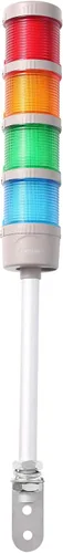 Vista 6 de Luz LED de torre Andon de 4 pilas con zumbador Red/Yellow/Green/Blue, On/Off, ABB Switch, 16 ft Extension Cable, Mean Well 120V-24V Adapter