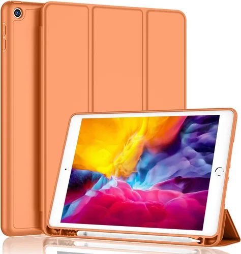 Vista 22 de iMieet Funda para iPad 9.7 (modelo 2018/2017, 6ª/5ª generación), funda inteligente con soporte para lápiz y parte trasera de silicona suave de piel