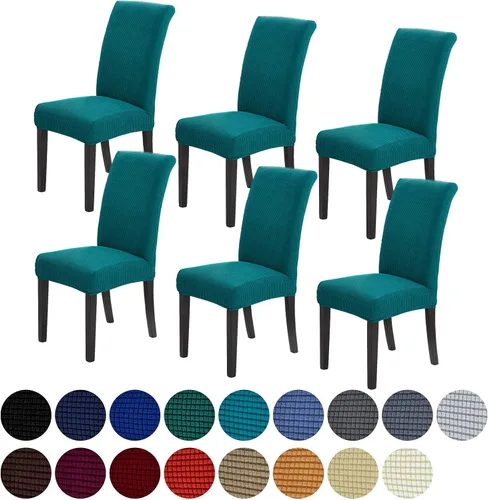 Vista 53 de Juego de 2 fundas para sillas de comedor, fundas elásticas para sillas de comedor, fundas para sillas de cocina de jacquard texturizadas, decoración