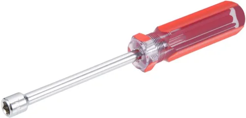 Vista 7 de uxcell Mango codificado rojo con llave de tuerca de 0.217 in no magnético con eje de 3,7 pulgadas