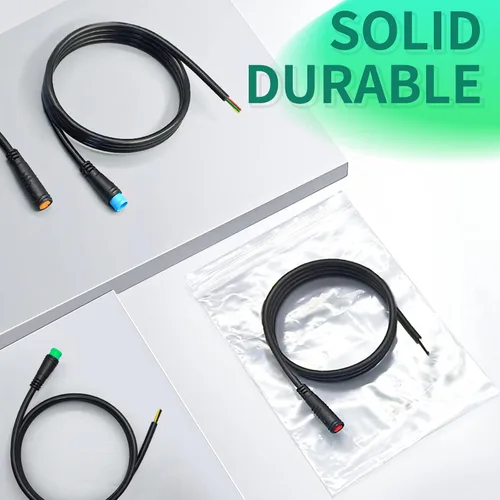 Vista 5 de Cable de extensión Ebike Julet macho/hembra 2pin/3pin/4pin/5pin/6pines/DIY cable de enchufe impermeable para exhibición de bicicleta eléctrica