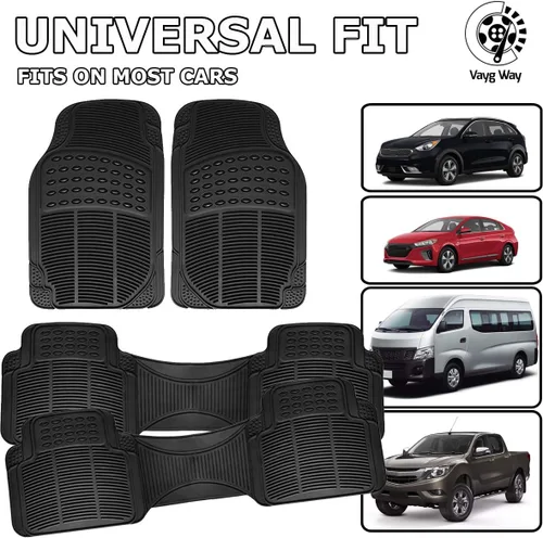 Vista 5 de Vaygway Alfombrillas de automóvil, alfombrillas para todo tipo de clima para automóviles, juego completo de alfombrillas para automóvil, alfombras