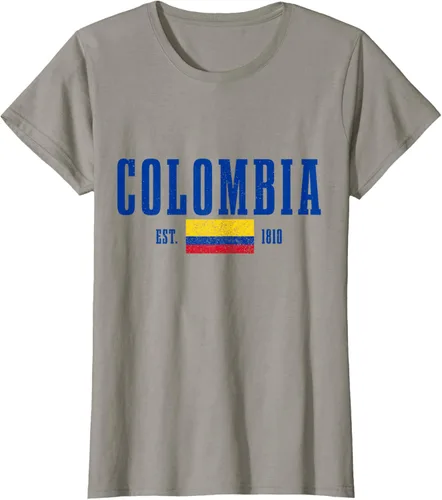 Vista 58 de Colombia Est. 1810 - Camiseta de Colombia Vintage, Negro, S