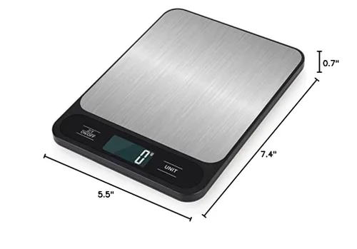 Vista 8 de Báscula de cocina de alimentos, 22.0 lbs y 22 libras digitales gramos y onzas para perder
