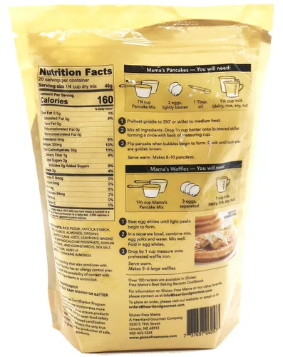 Vista 2 de Gluten Free Mama 's: Mezcla para panqueques y waffles, ligera y esponjosa, bolsa de 32 onzas