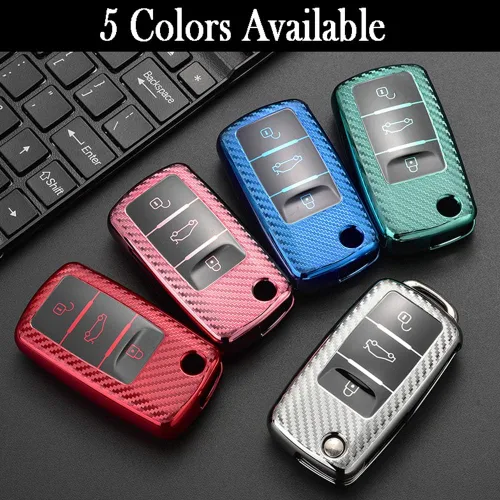 Vista 4 de Funda para llavero Volkswagen, funda para llavero Volkswagen VW Jetta Beetle Bora Eosvw Rabbit up Caravelle Multivan Santana Skoda Accesorios Tipo A