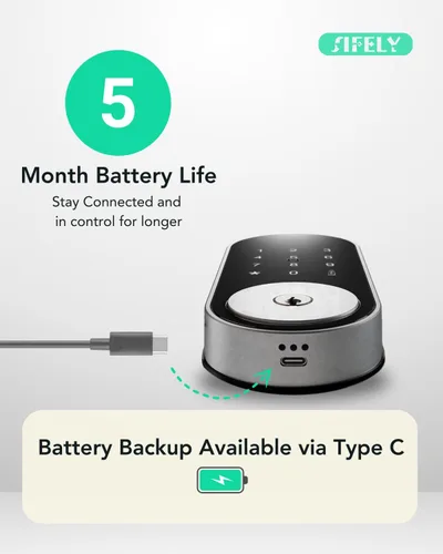 Vista 12 de Cerradura de puerta inteligente WiFi integrada con teclado, entrada sin llave, control de aplicación, bloqueo automático, más de 150 códigos, ideal