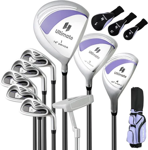 Vista 14 de Tangkula Juego completo de palos de golf para mujer, 9/10/12 piezas, juego de palos de golf con conductor de 460 cc, madera de calle e híbrido