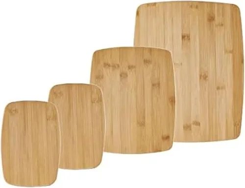 Vista 9 de Farberware Juego de tablas de cortar de madera de 3 piezas, tablas de cortar reversibles para preparación y servir comidas, tablas de charcutería