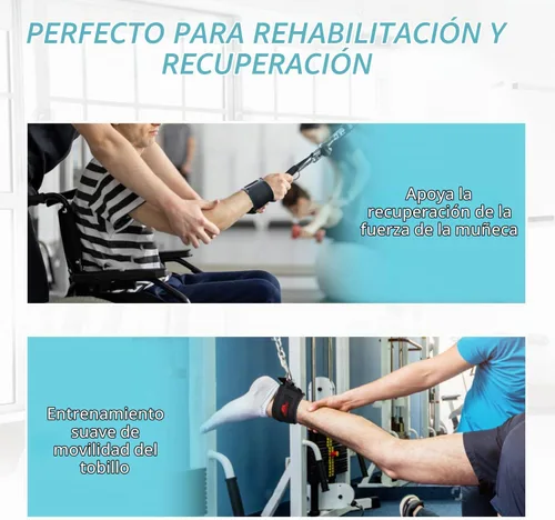 Vista 2 de Correas ajustables para muñeca y tobillo con anillo triangular para levantamiento de pesas, tríceps, pilates, máquinas de cable y rehabilitación