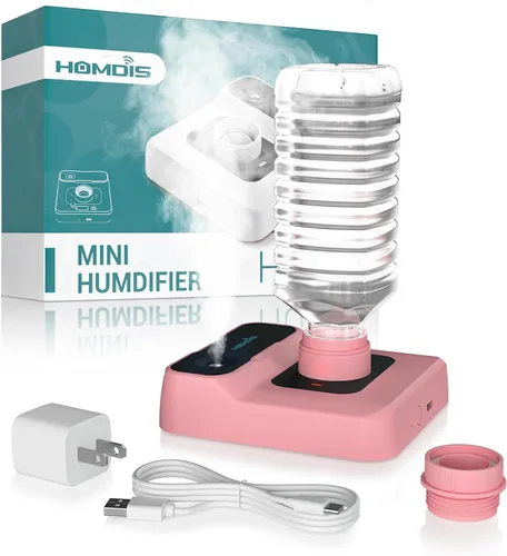 Vista 13 de Humidificador de viaje, pequeño humidificador portátil para plantas, dormitorio, oficina, hotel o automóvil, 5000 mAh, funciona con batería, mini