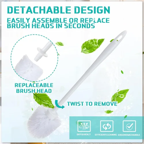 Vista 3 de Tioncy 15 cepillos de inodoro de 14.2 pulgadas para uso comercial, resistente, limpiador largo para suministros de limpieza de baño