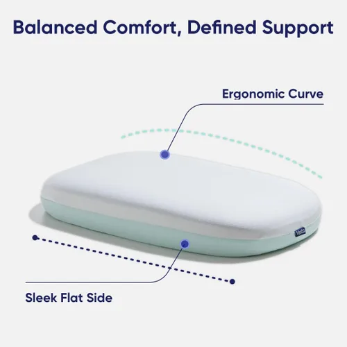 Vista 3 de Vesta AquaZen - Almohada de espuma de doble cara, espuma viscoelástica con cubierta refrigerante, ideal para personas que duermen de espalda