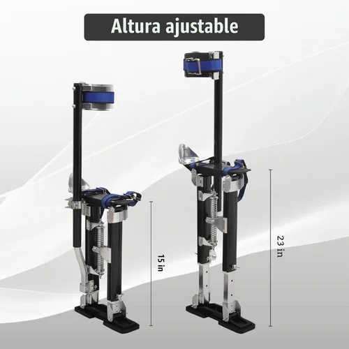 Vista 4 de Zancos para Paneles de Yeso de 15-23 Pulgadas de Altura Ajustable Elevadores Herramienta de Aluminio para Pintura Acabado Poda de Ramas Limpieza