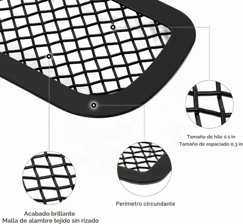 Vista 5 de APS Compatible con Chevy Silverado 2500HD 3500HD 2011-2014 Parachoques inferior de acero inoxidable de malla negra Rejilla frontal Inserto C76832H