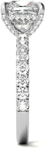 Vista 6 de Anillo de compromiso hecho a mano de oro blanco sólido de 10 quilates, 2 quilates de corte cojín de moissanita, anillo solitario de boda