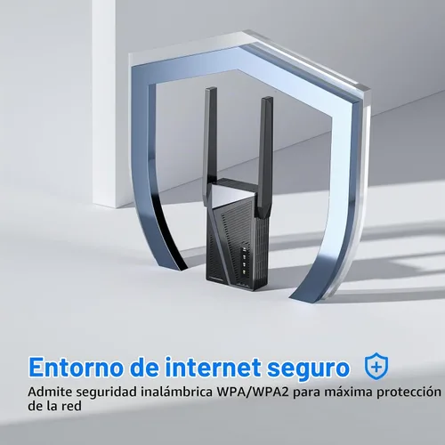 Vista 5 de Amplificador de señal WiFi 2026, repetidor de Internet de 15,899 pies Negro
