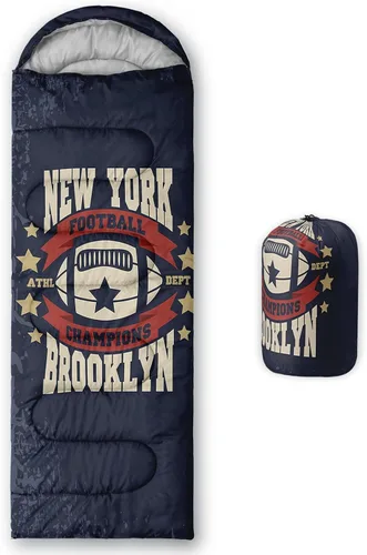 Vista 8 de Saco de dormir para niños y niñas, estampado de luna de cohete, ligero, cálido, portátil, para exteriores, interior, impermeable, resistente al