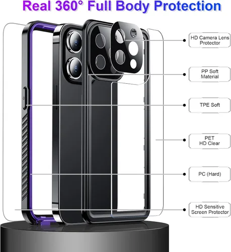 Vista 118 de Temdan - Funda impermeable diseñada para iPhone 12, protector de pantalla y cámara integrado IP68 bajo el agua, cuerpo completo, a prueba de caídas