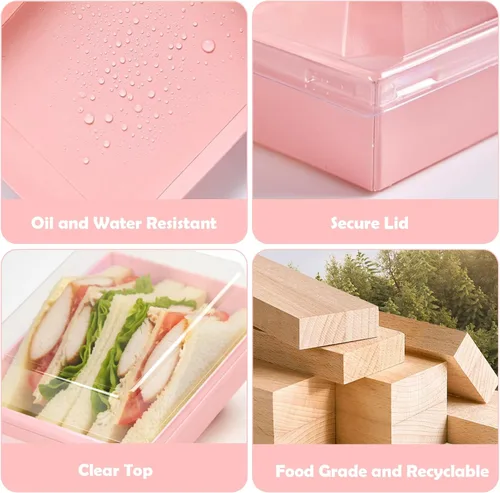Vista 4 de 120 Cajas Pequeñas de Charcutería con Tapas Transparentes - Cajas Mini de Charcutería de Papel Desechable de 5 Pulgadas, Cajas de Postres