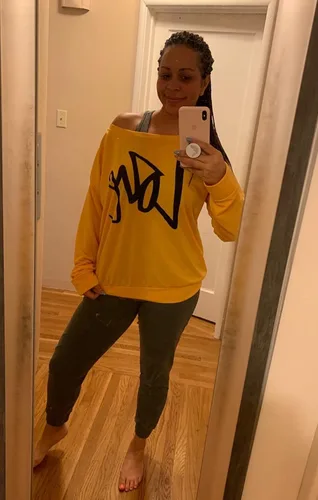 Vista 6 de Sudaderas tipo suéteres de talla grande para mujer, camisetas extragrandes de manga larga y hombro caído