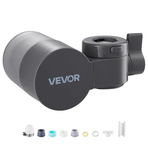 Vista 9 de VEVOR Filtro de agua de montaje en grifo, purificador de agua horizontal para grifo de fregadero, filtros de fibra de carbono, elimina el plomo