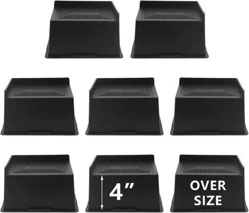 Vista 8 de Paquete de 4 elevadores de cama de 2 pulgadas, elevadores de muebles de gran tamaño resistentes, elevadores de cama extra anchos para mesa, sofá
