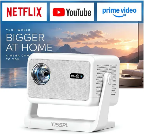 Vista 8 de Proyector inteligente 4K 4100ANSI con WiFi y Bluetooth, enfoque automático Mejora Blancanieves