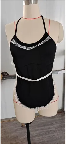 Vista 8 de Lencería sexy para mujeres y hombres, traje de sirvienta, disfraz de enfermera, cosplay, disfraz de Halloween, lencería traviesa, babydolls