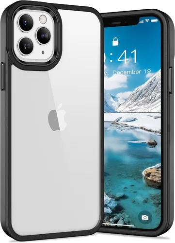 Vista 24 de Vakoo Funda transparente para iPhone 11 Pro Max, antiamarilleo, color negro